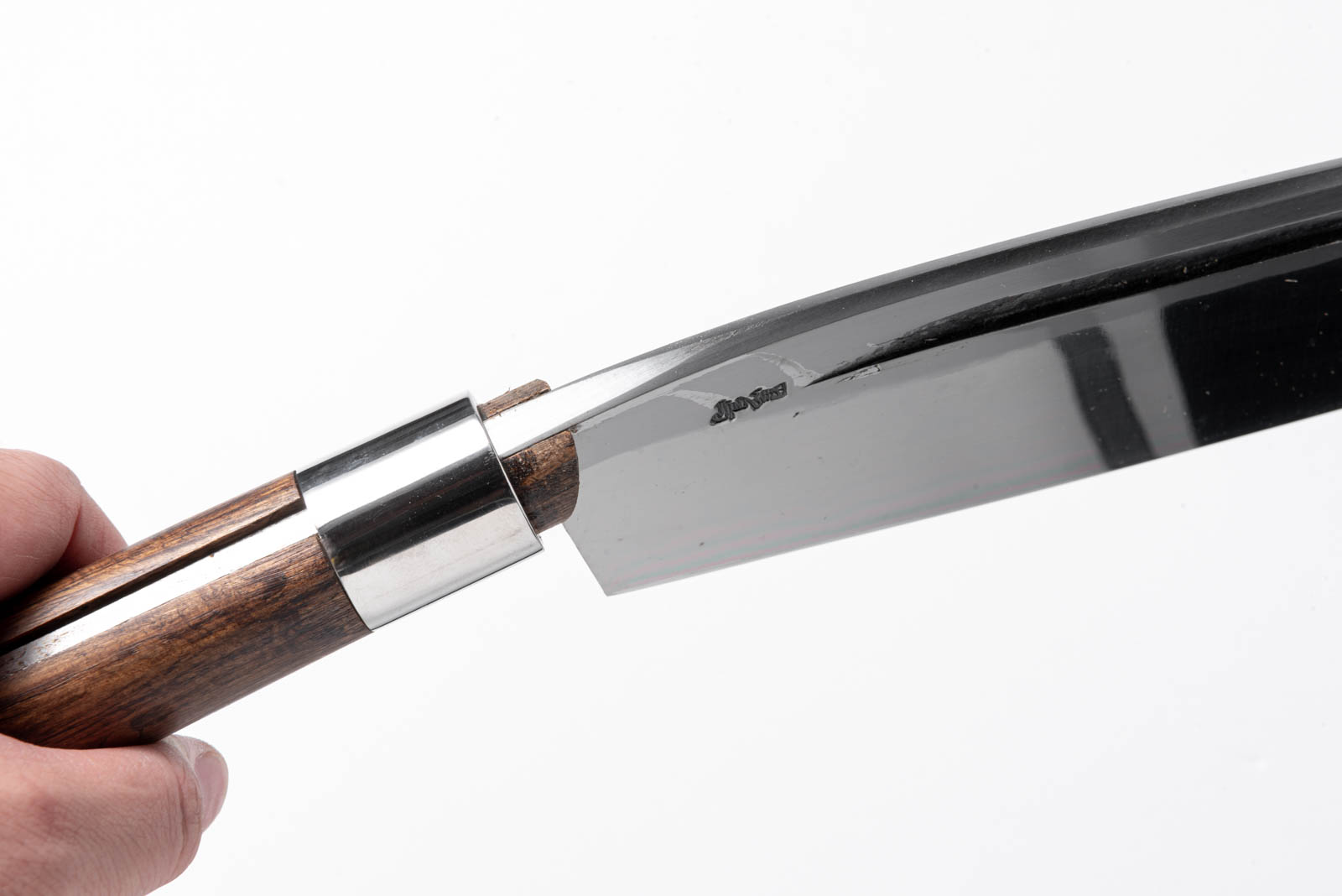 樫柄 白紙一号 左手用半おた 腰鉈 7寸 - 画像 (7)