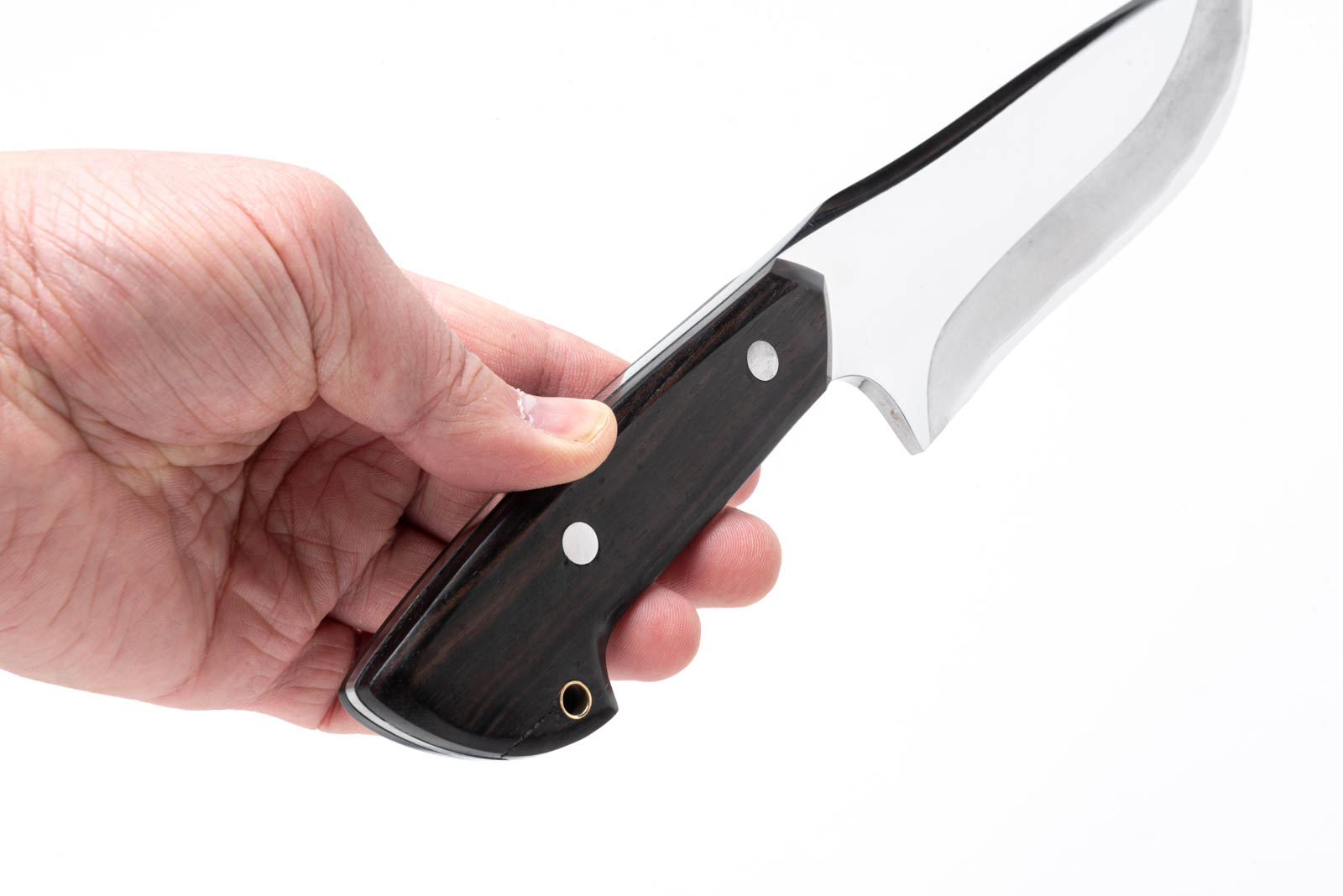 黒檀 銀三ステンレス アウトドアナイフ 5寸厚め シース付き - 画像 (7)