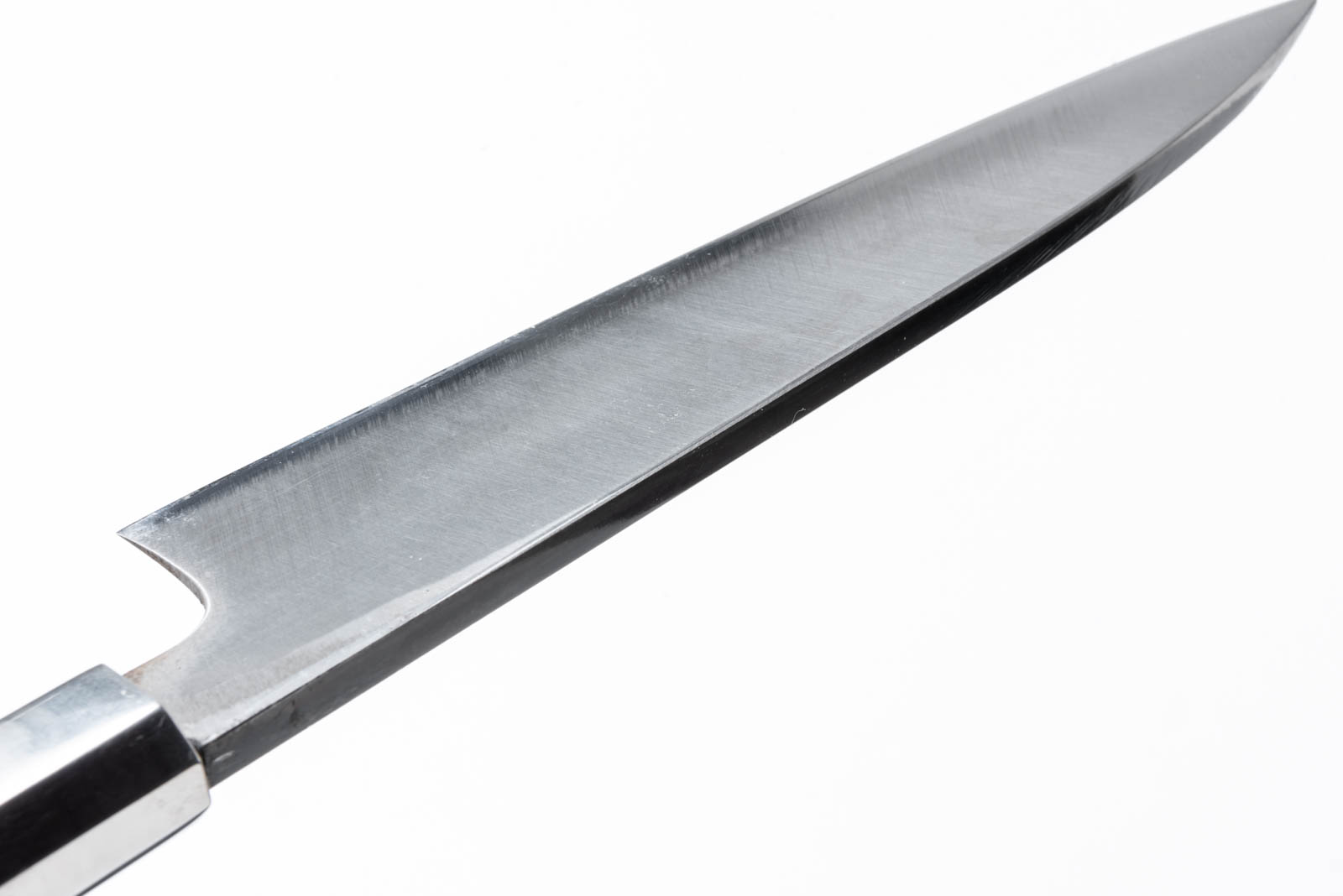 胡桃柄 鉄・鋼(青二) 黒打片刃捌き包丁 5.5寸 - 画像 (8)