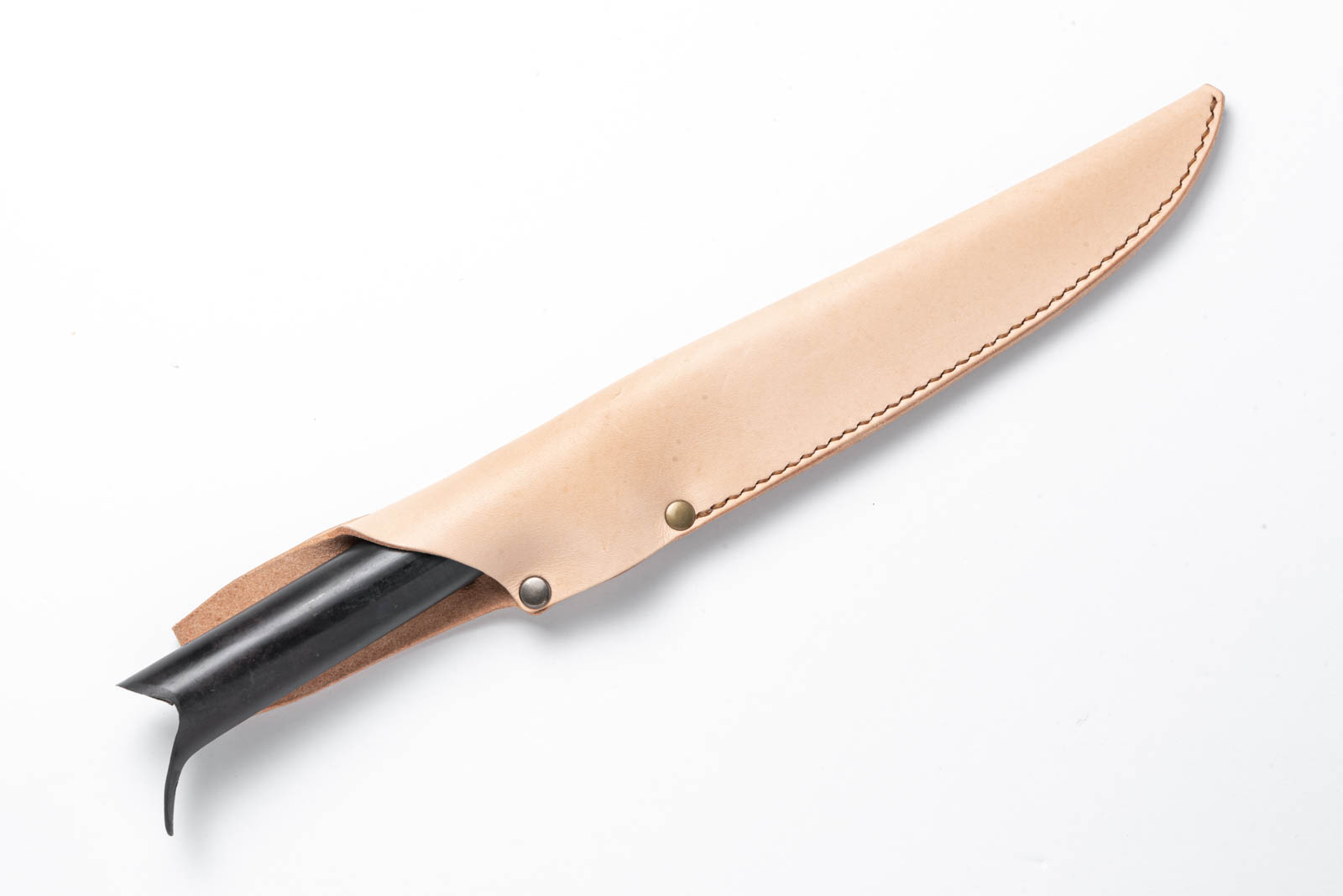 パイプ柄 鉄鋼(青二) 剣鉈 6寸 - 画像 (2)