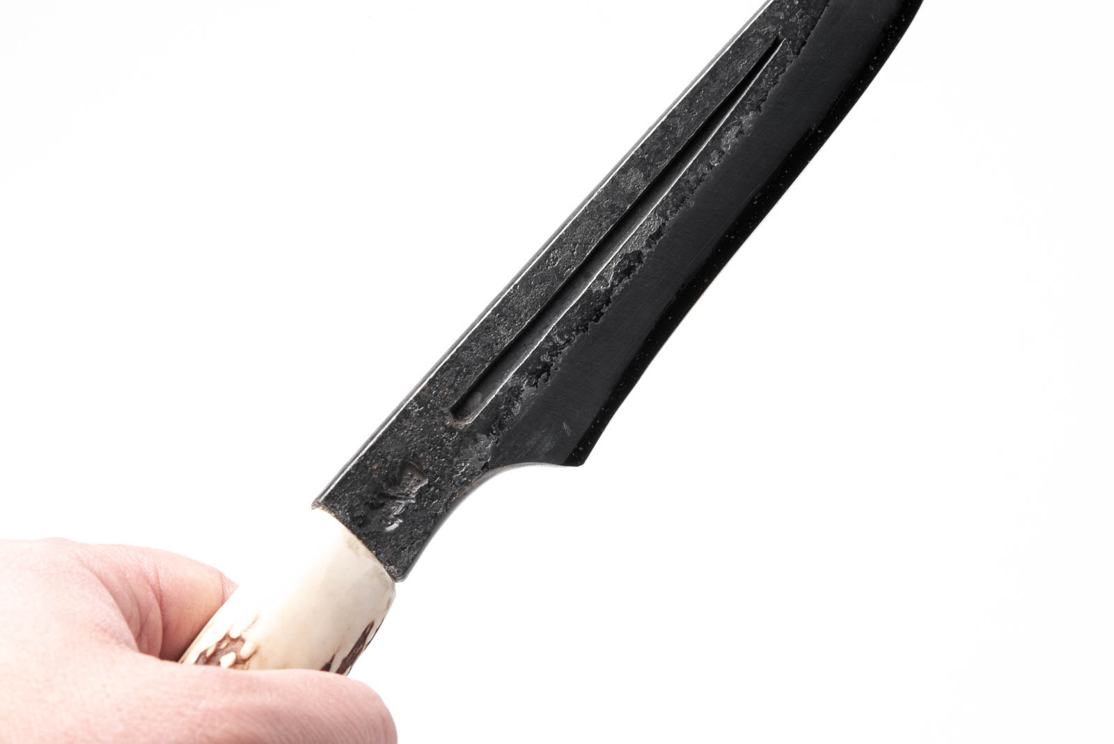 鹿角柄 鉄鋼(青二) 剣鉈 5寸 - 画像 (3)