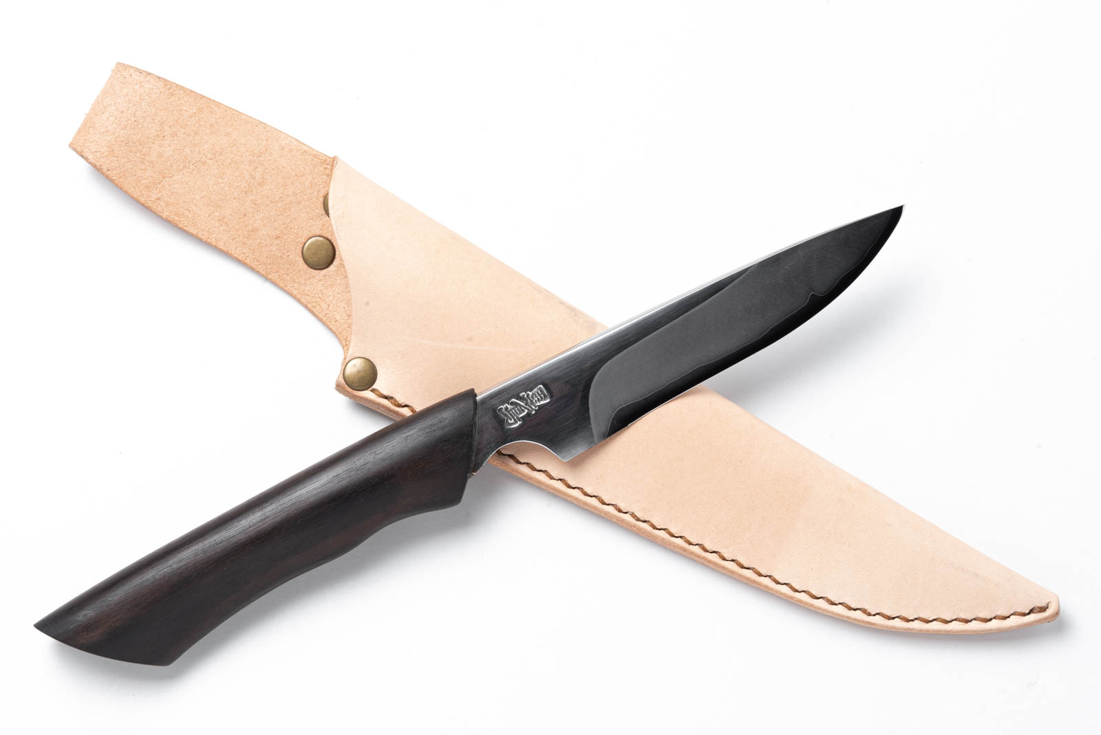 黒檀柄 銀三ステンレス ナイフ 3寸