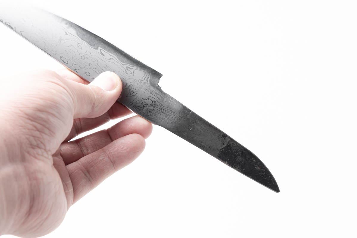 鉄・鋼(白一) ダマスカス 剣鉈 8寸 - 画像 (4)