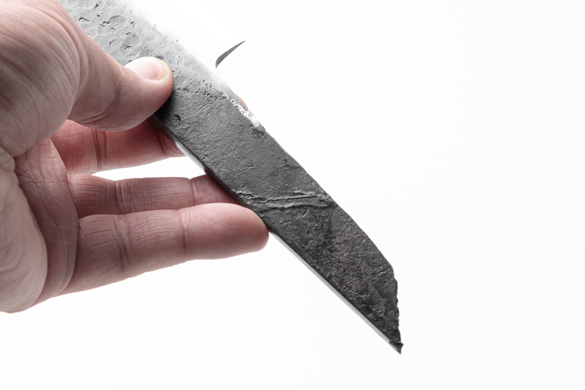 鉄・鋼(青二) 黒打ち槌目 剣鉈 7寸 - 画像 (3)