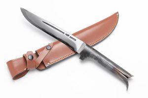 パイプ柄　鉄鋼（青二）　剣鉈　6.5寸