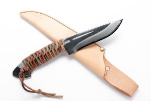 ロープ巻き柄　銀三ステンレス　アウトドアナイフ