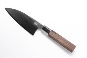 八角胡桃柄　銀三ステンレス　出刃包丁　片刃　５寸