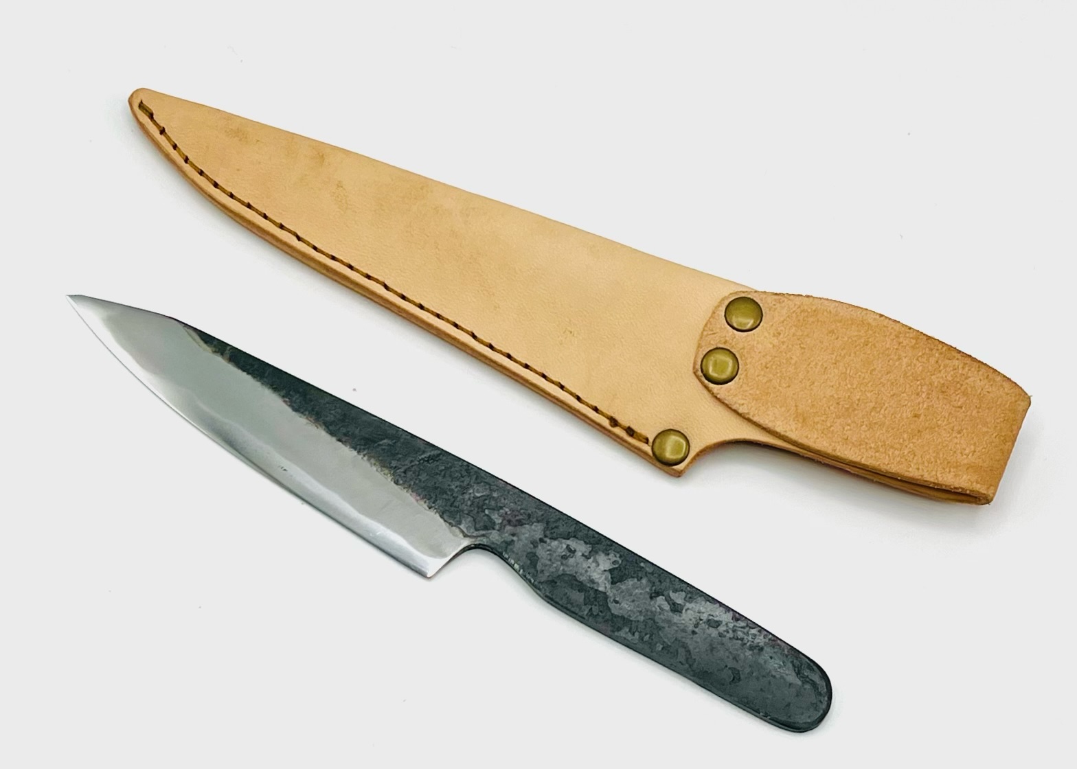 鉄・鋼(青二)黒打ちナイフ 4寸 - 画像 (2)