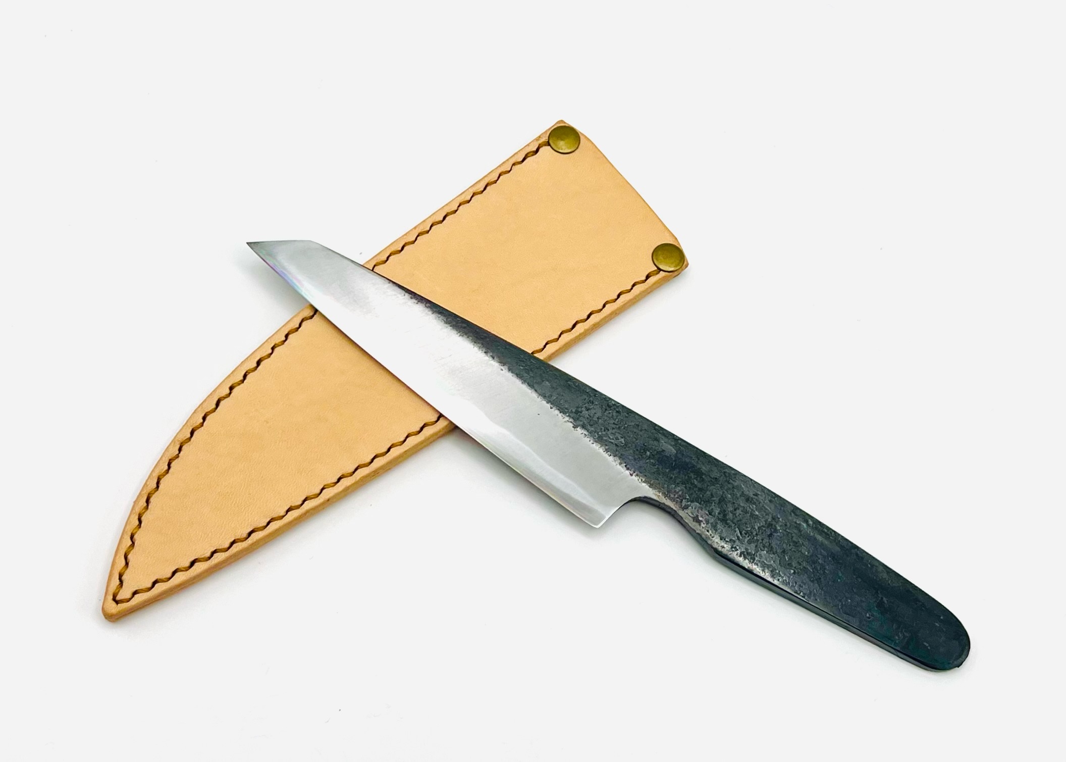 鉄・鋼(青二)黒打ちナイフ 4寸 - 画像 (2)