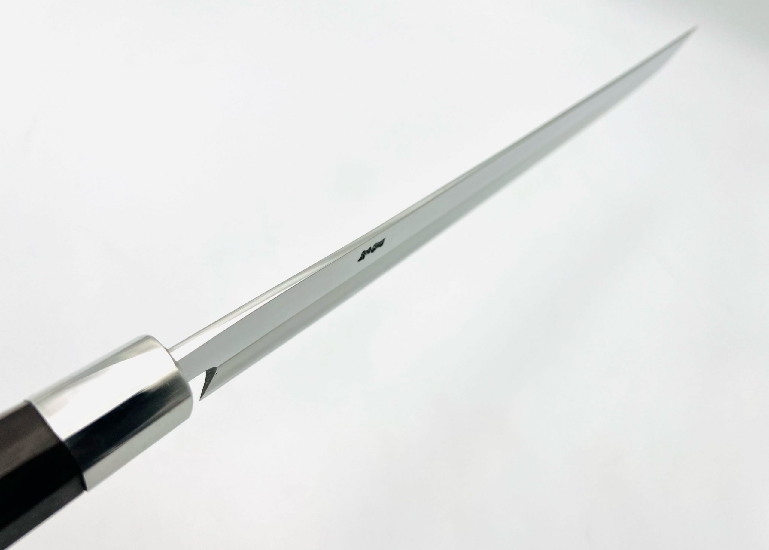 八角黒檀柄 銀三ステンレス 両刃 蛸引き包丁 - 画像 (3)