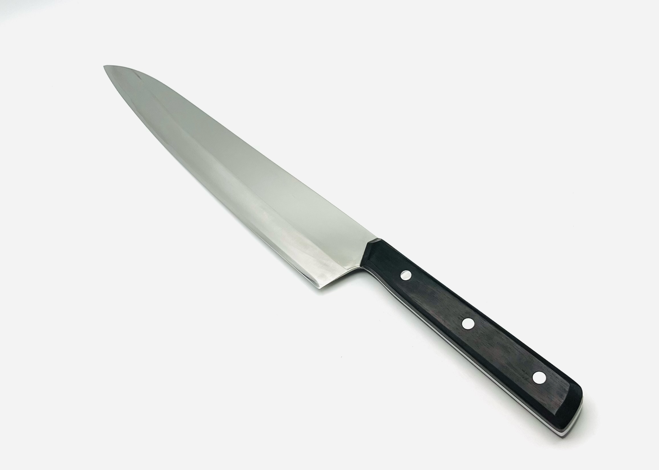 リベット止め黒檀柄 銀三ステンレス 牛刀 - 画像 (2)