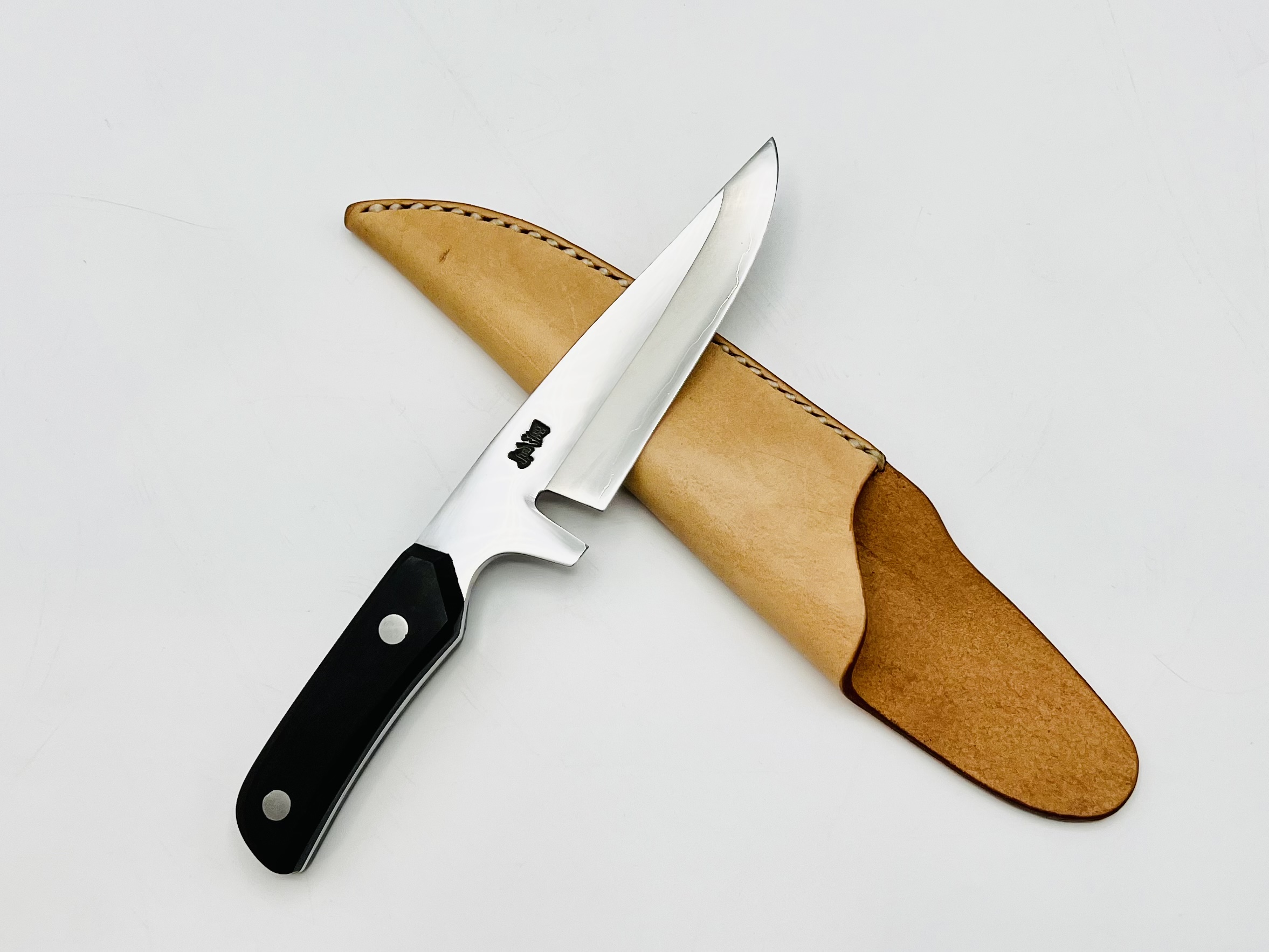 リベット止め黒檀柄 銀三ステンレス