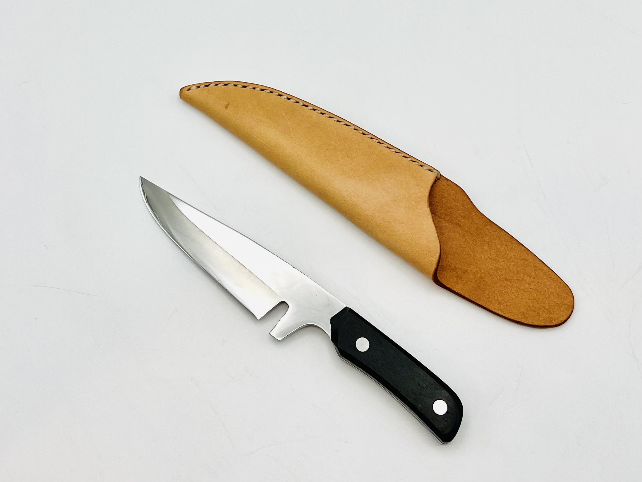 リベット止め黒檀柄 銀三ステンレス - 画像 (2)