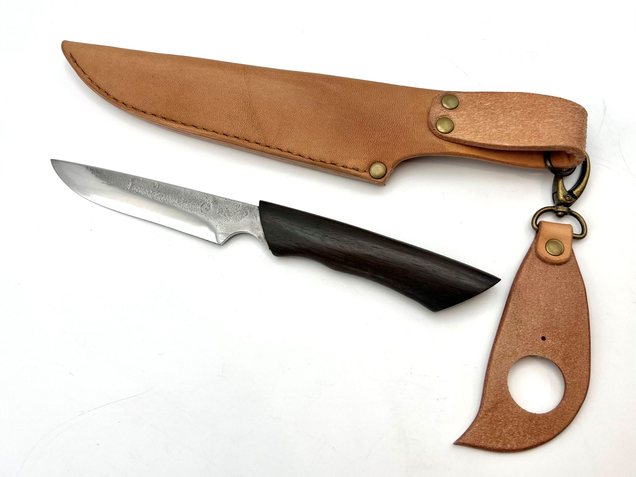 胡桃柄 銀三ステンレス 梨地ナイフ - 画像 (5)