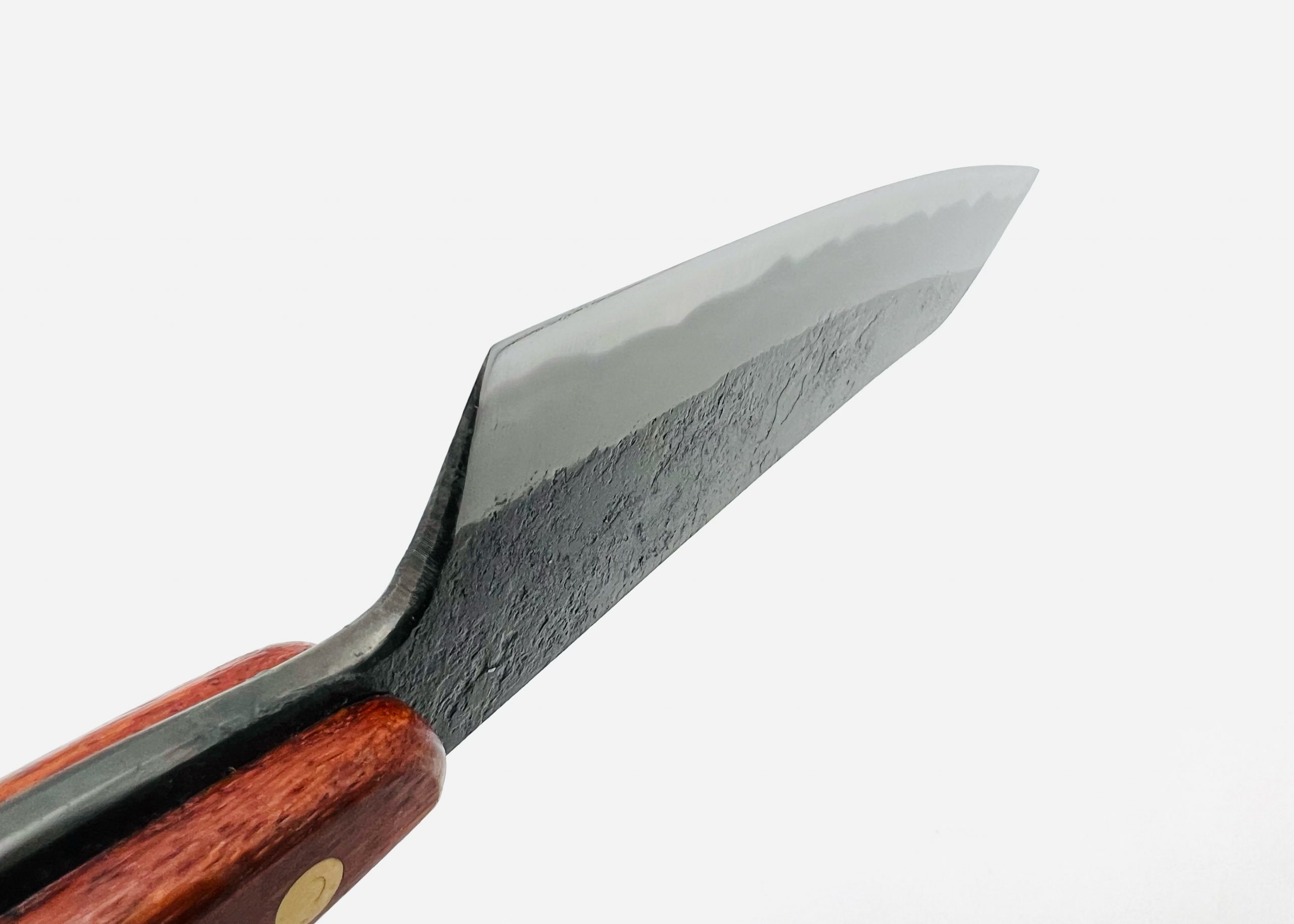鉄・鋼(青二) 黒打ち包丁 5寸 花梨柄リベット止め フルサック - 画像 (6)