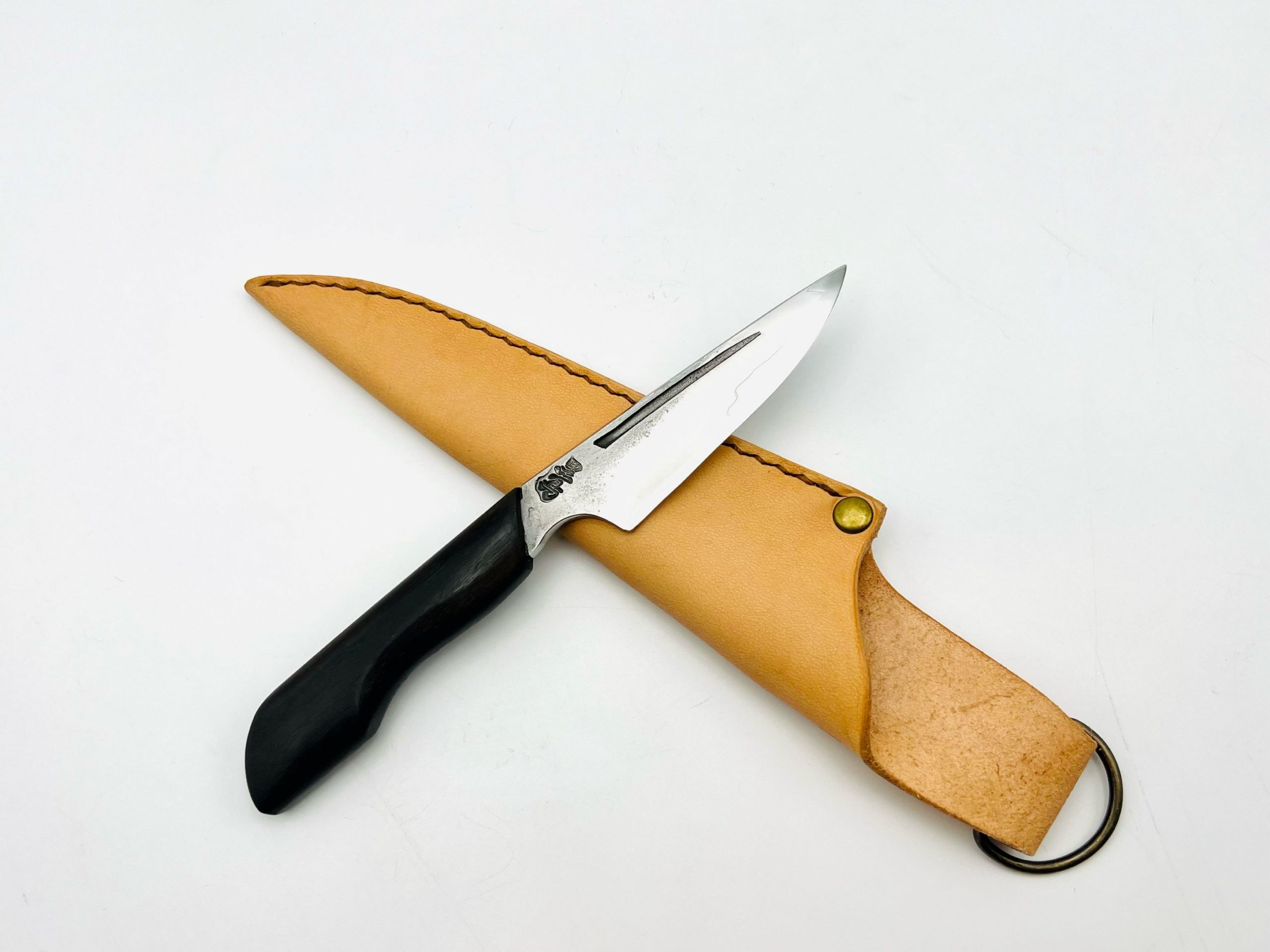 黒檀柄 銀三ステンレス 梨地