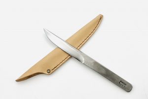 銀三ステンレス　梨地ナイフ　サック付