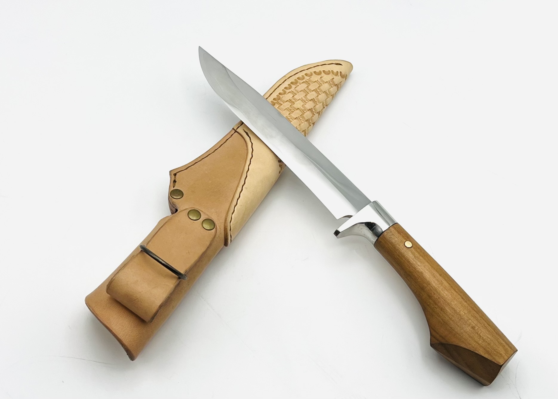 桜柄 銀三ステンレス 剣鉈6寸 型押しシース付 - 画像 (2)