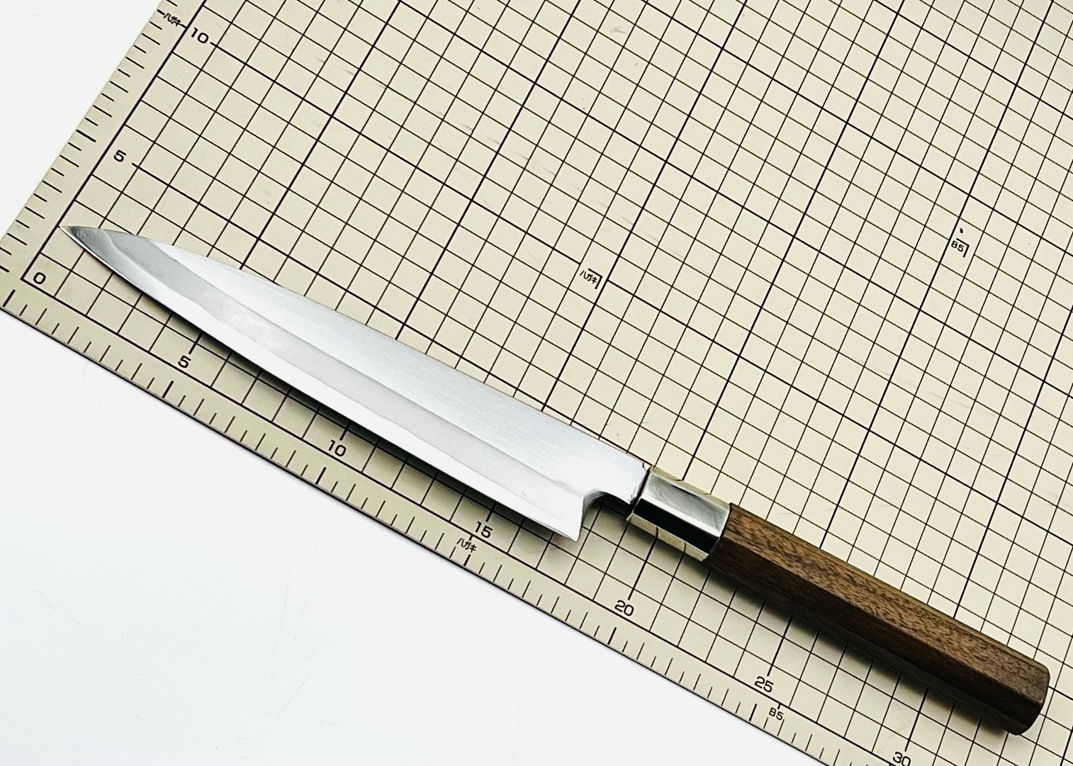 八角胡桃柄 鉄・鋼(白一) 片刃 中厚柳 6寸 左用 - 画像 (4)