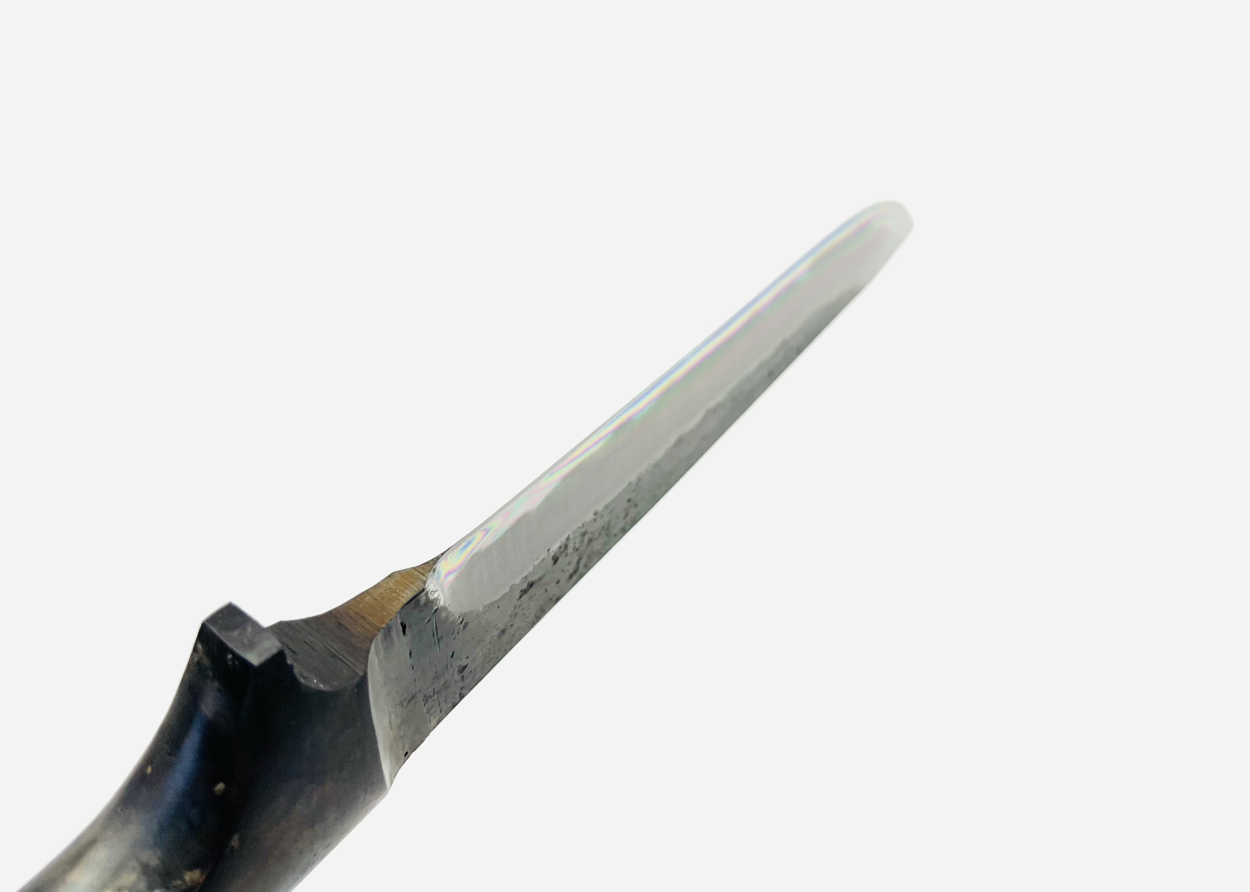 鉄・鋼(青二)パイプ柄剣鉈6寸 ツートン型押しシース付 - 画像 (4)