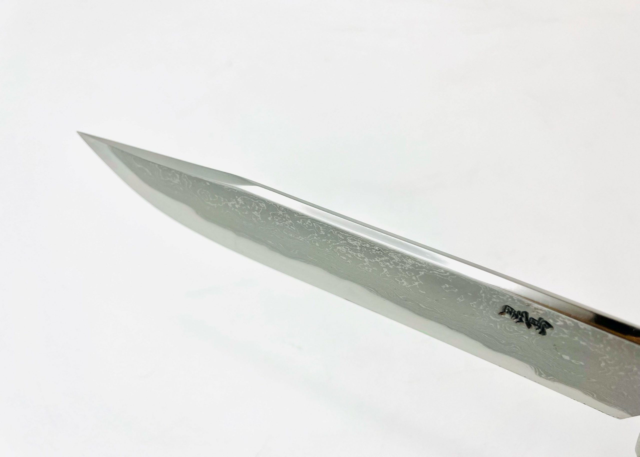 樫柄 ダマスカス(白一) 鉈6.5寸 ツートン型押しシース付 - 画像 (4)