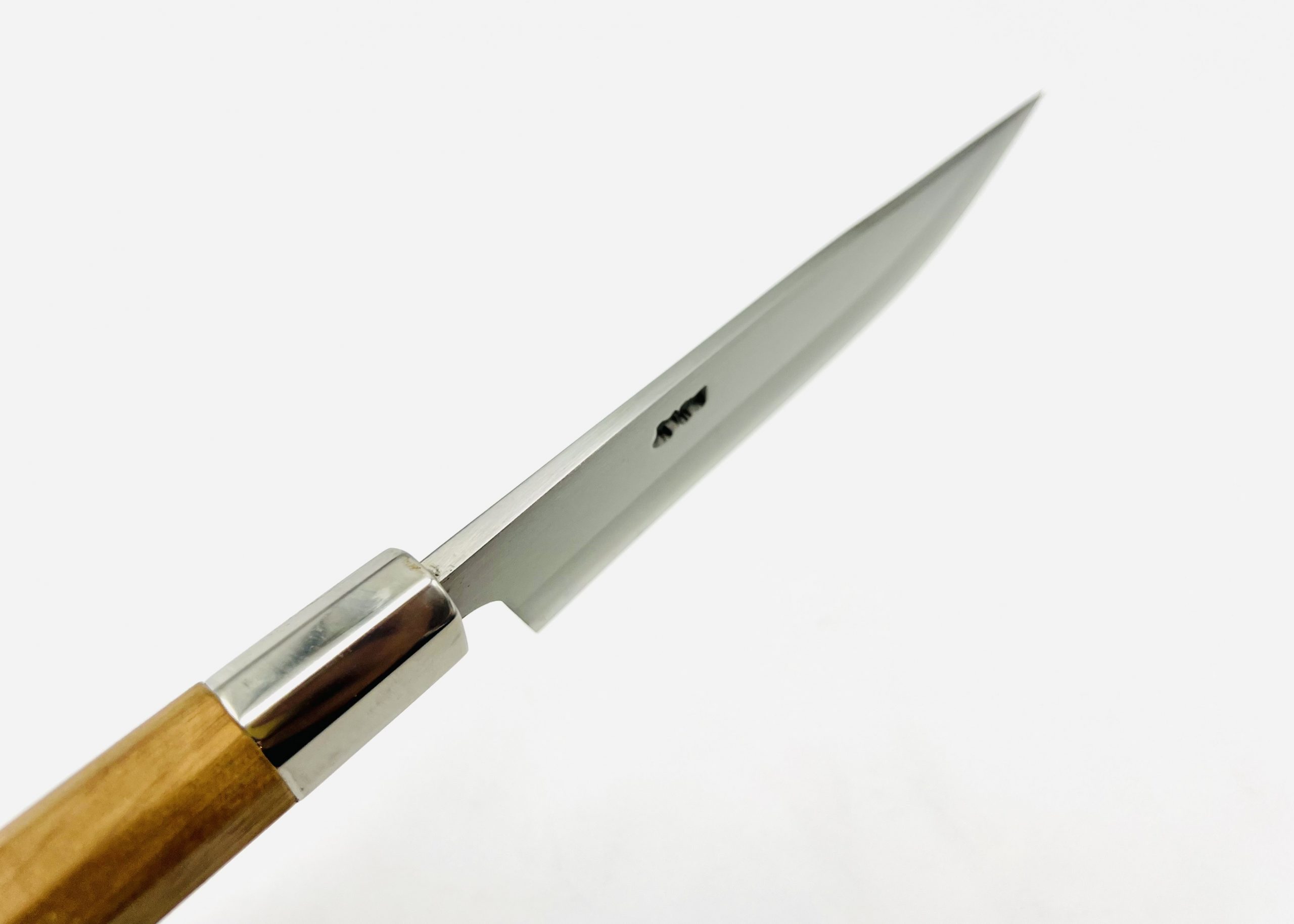 八角胡桃柄 ステンレス・鋼(青二) 捌き 4.5寸 - 画像 (4)