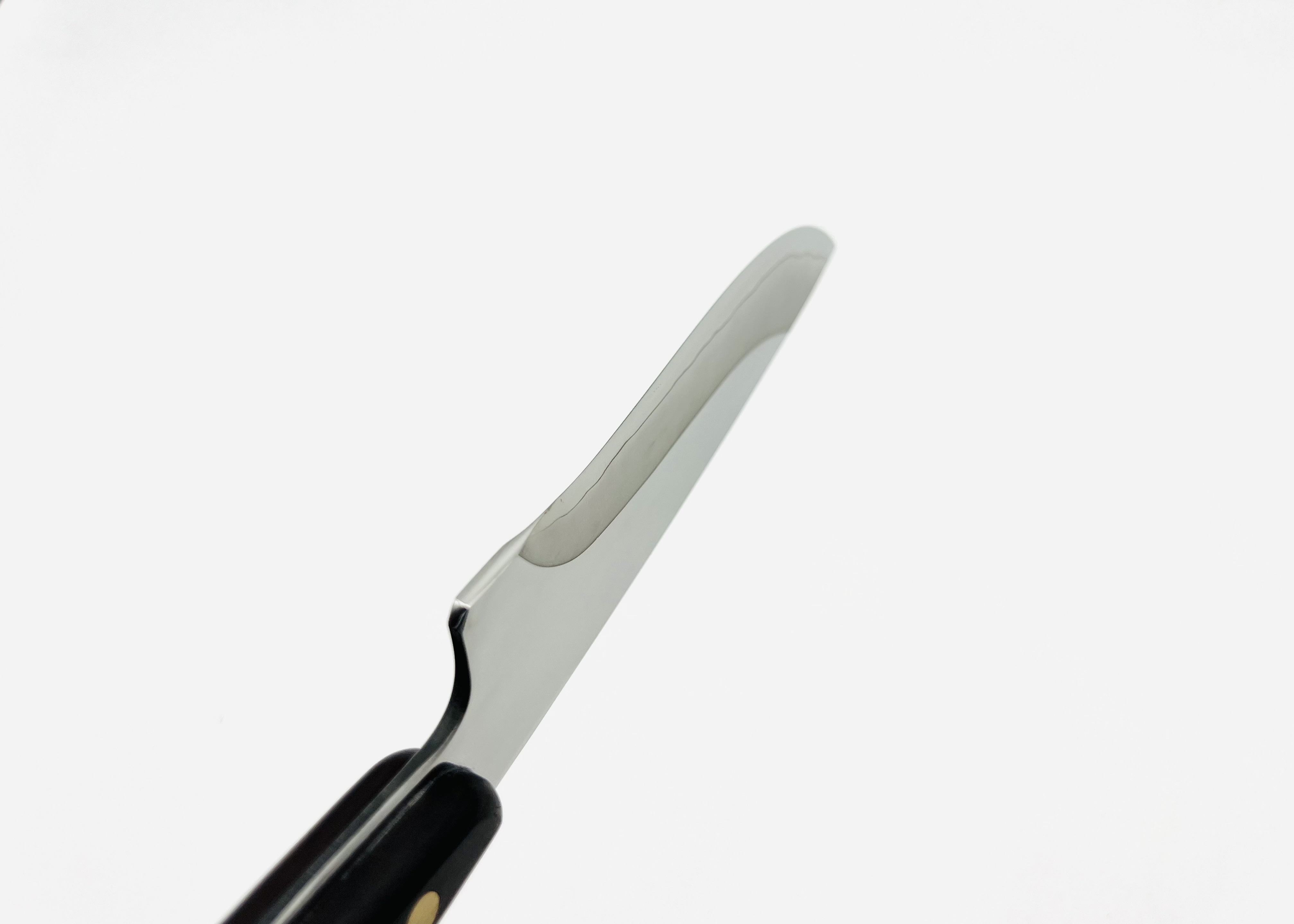 銀三ステンレス アウトドアナイフ 黒檀柄リベット止め ツートンシース - 画像 (4)