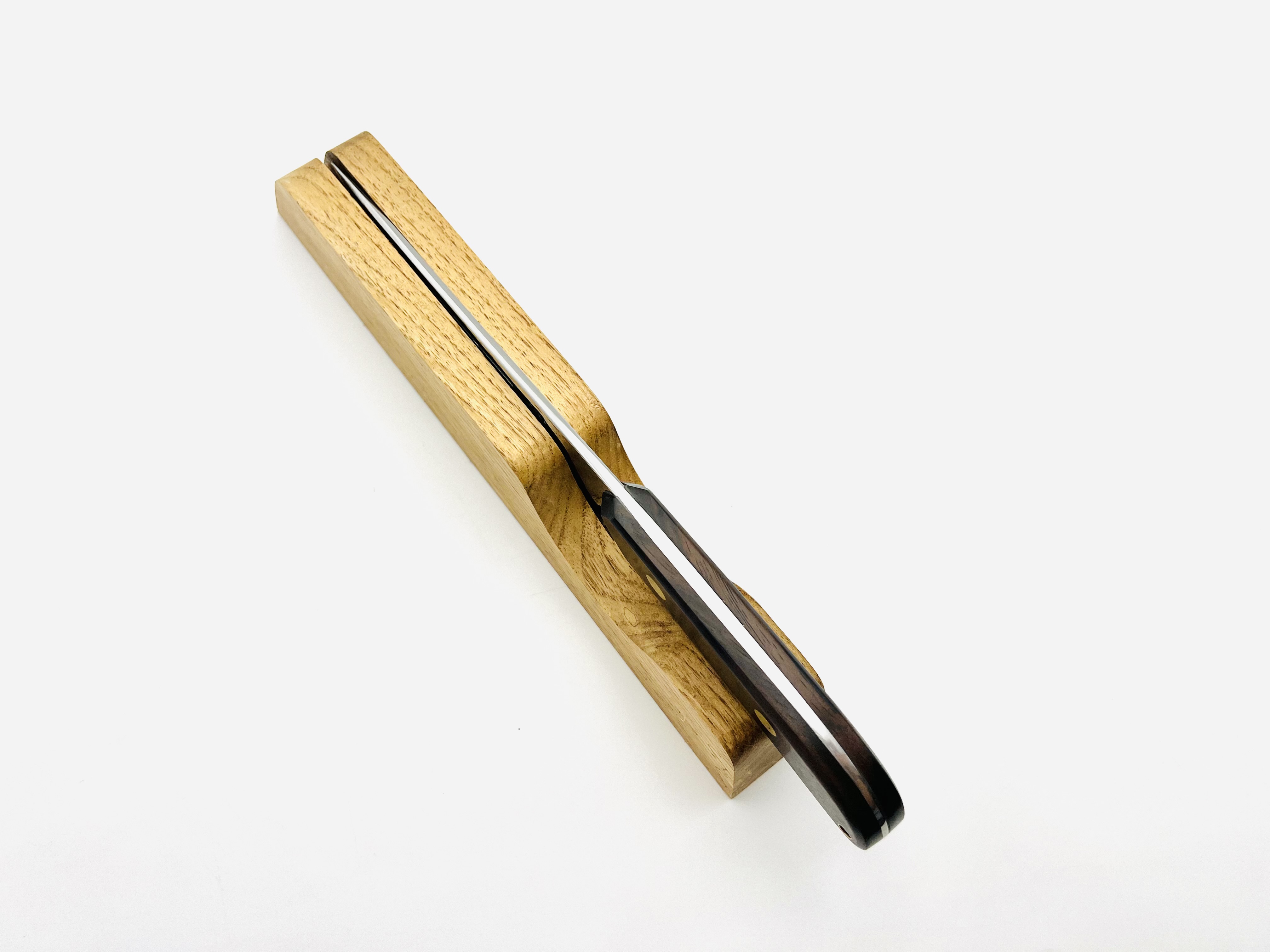 銀三ステンレス フルタングナイフ 黒檀柄リベット止め ツートンシース付 - 画像 (5)