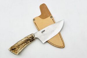 銀三ステンレス 鹿角柄皮剝ぎナイフ シース付