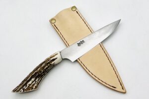 銀三ステンレス 鹿角柄ナイフ シース付②