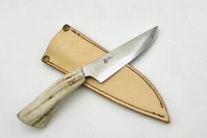 銀三ステンレス 鹿角柄ナイフ シース付