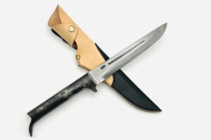 鉄・鋼(青二)パイプ柄剣鉈 6.5寸 ツートンシース付