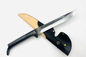 鉄・鋼（青二）パイプ柄剣鉈   7寸　ツートンシース付