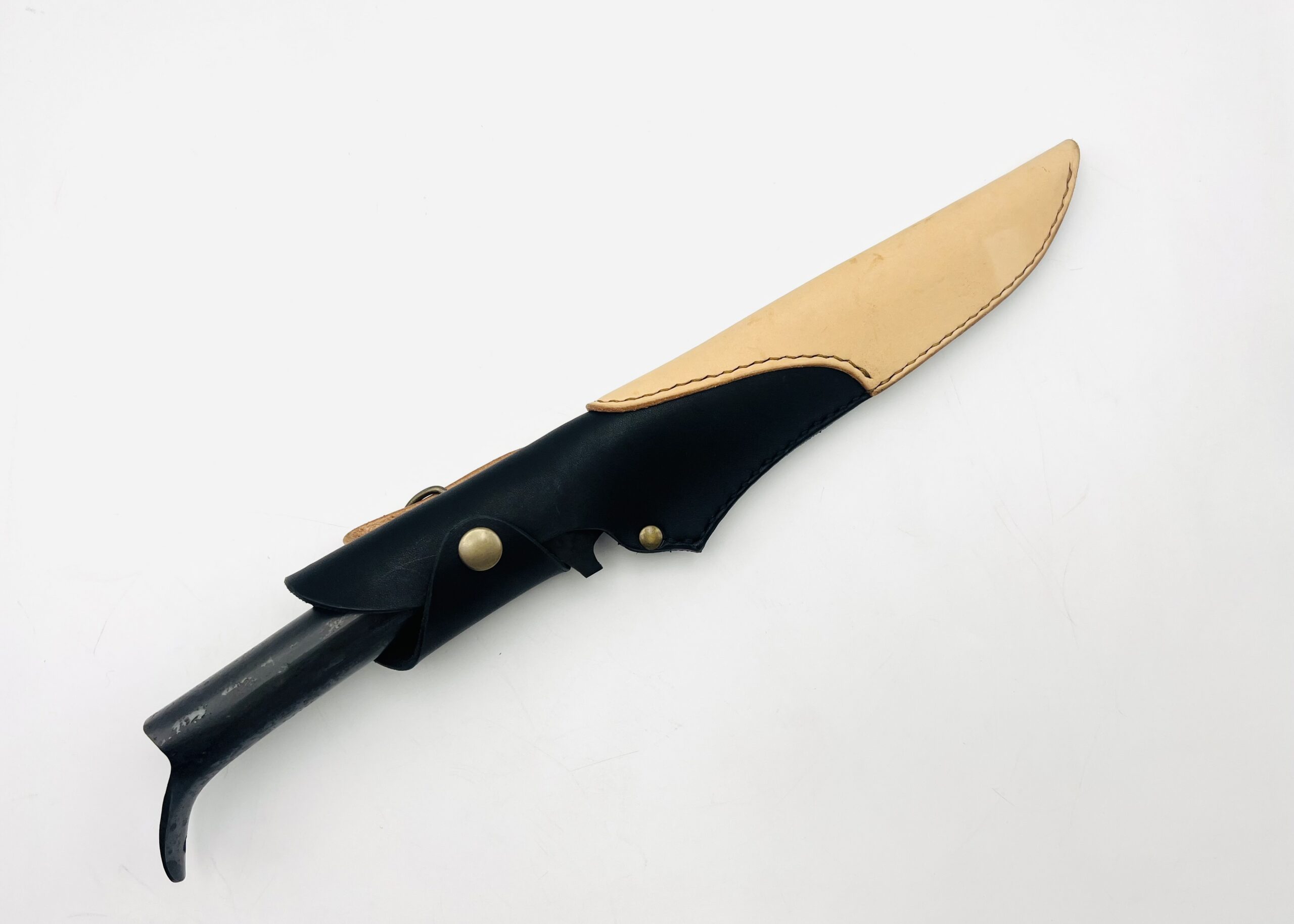 鉄・鋼（青二）パイプ柄剣鉈 7寸 ツートンシース付 – 土佐打刃物黒鳥