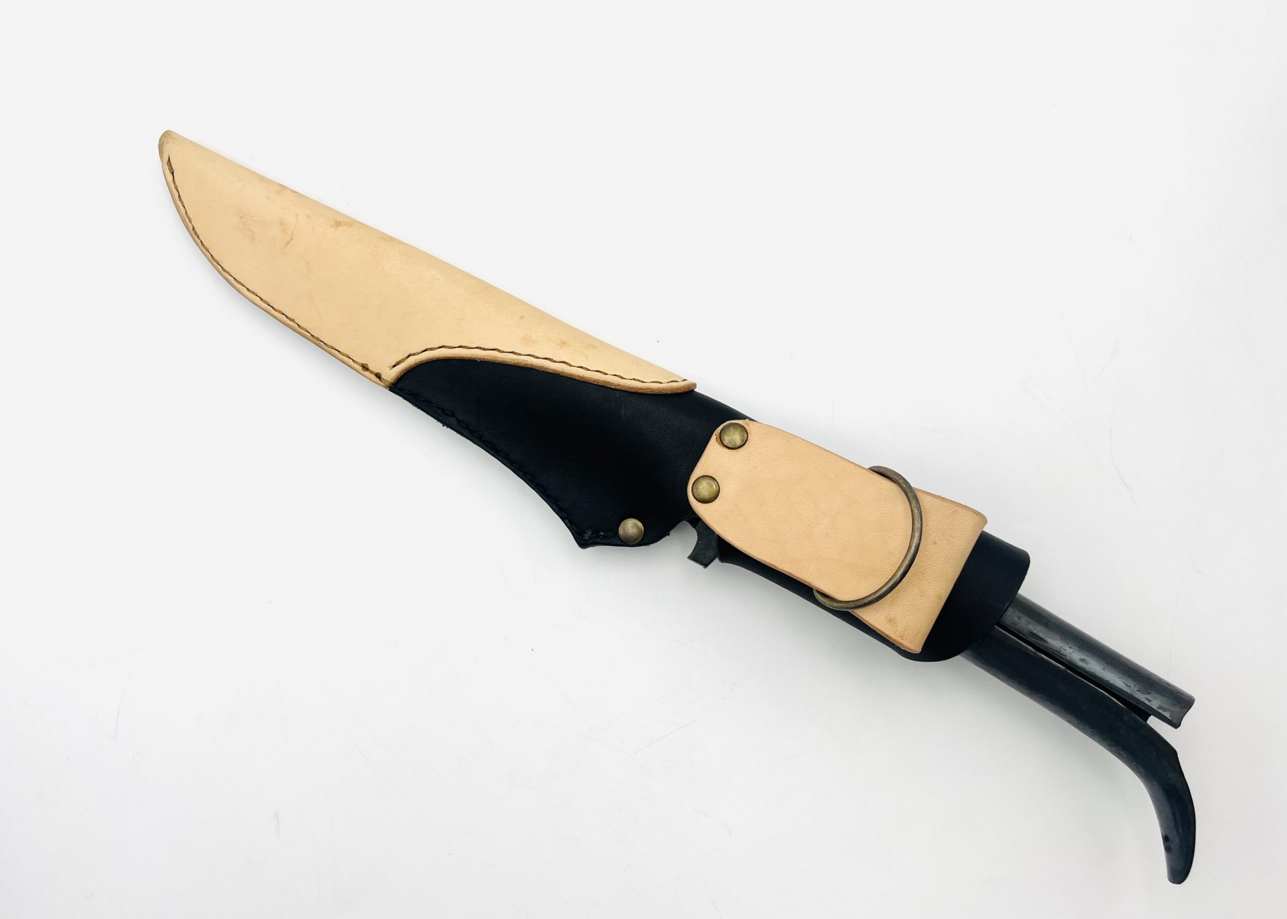 鉄・鋼(青二)パイプ柄剣鉈 7寸 ツートンシース付 - 画像 (12)