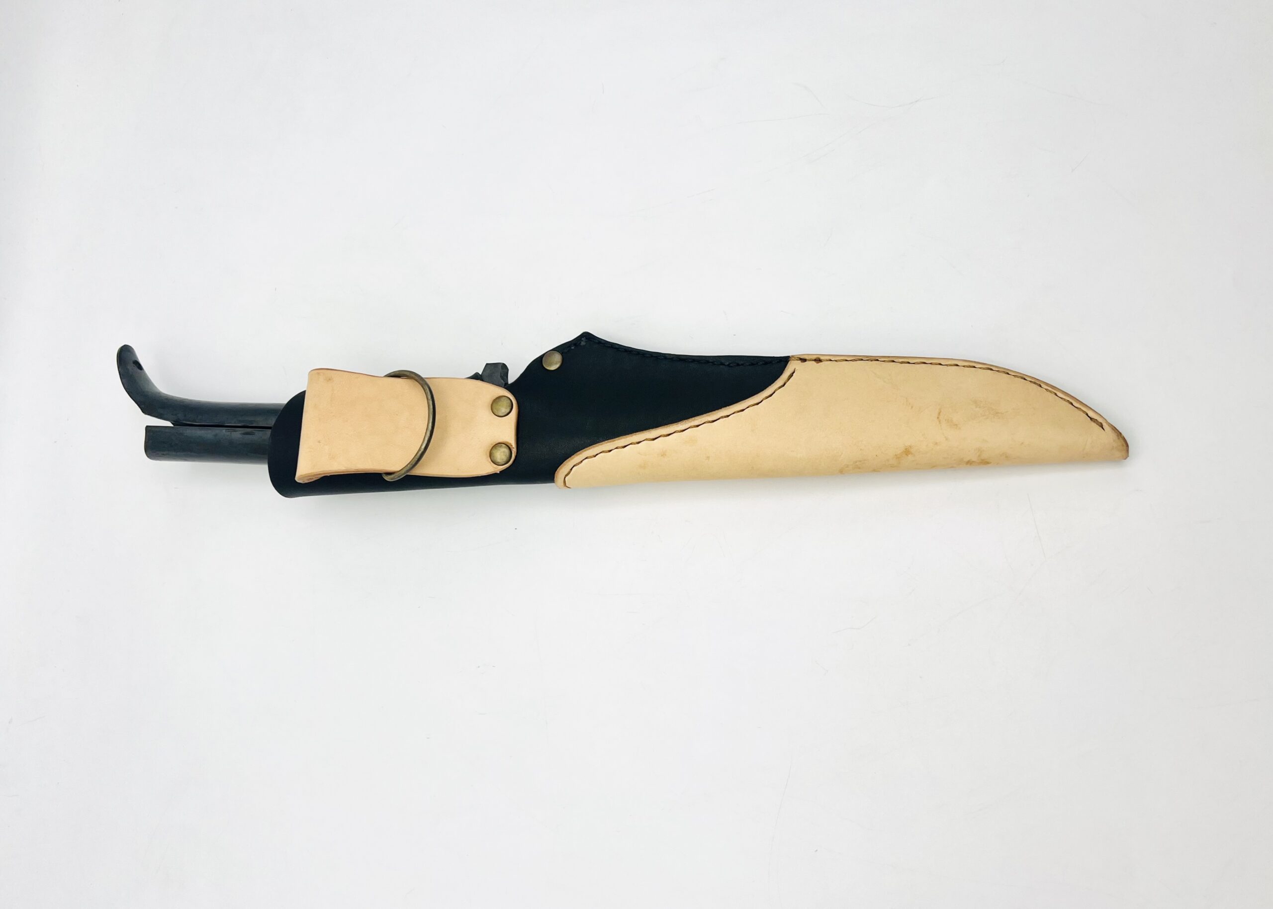 鉄・鋼(青二)パイプ柄剣鉈 7寸 ツートンシース付 - 画像 (11)