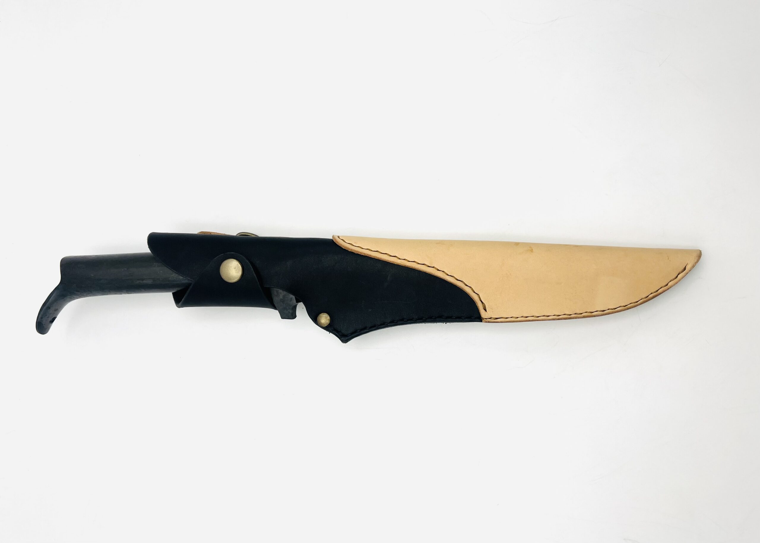 鉄・鋼(青二)パイプ柄剣鉈 7寸 ツートンシース付 - 画像 (13)