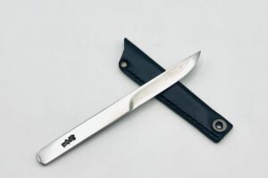 　銀三ステンレス ナイフ　2.5寸　鏡面仕上げ　サック付　