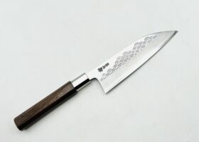 八角胡桃柄　銀三ステンレス　和柄包丁（浜千鳥）5.5寸 アウトレット品
