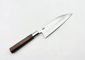 八角胡桃柄　銀三ステンレス　舟行　5.5寸　アウトレット品 ①