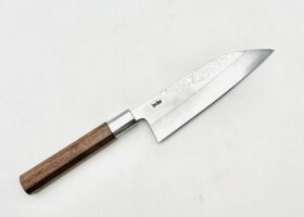 八角胡桃柄 銀三ステンレス 和柄包丁(唐草)5.5寸 アウトレット品